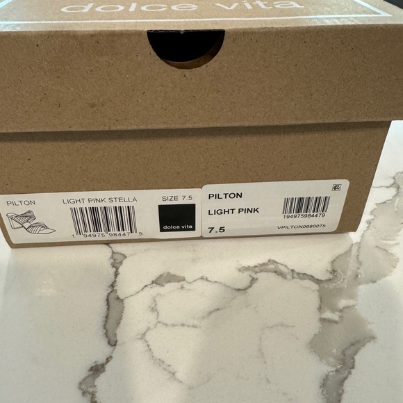 Dolce Vita Pilton heels light pink stella 7.5 ruched design open back sandals - Picture 9 of 10